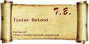 Tisler Botond névjegykártya